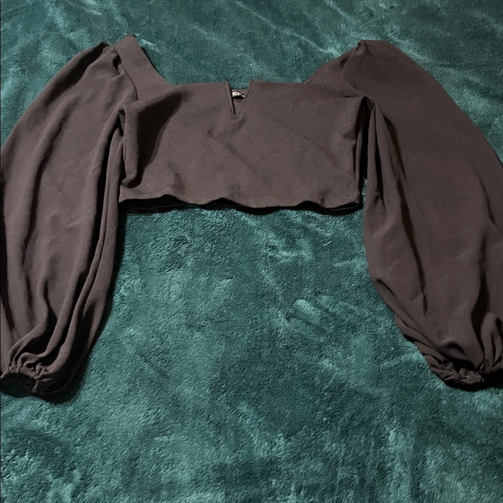Chic Black Puff Sleeve Blouse